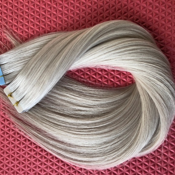 #6OA 18 inch Tape in human hair extensions main image 6